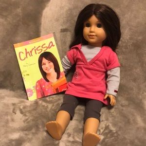 American girl doll CHRISSA. 18” doll and book